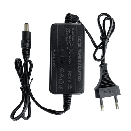 Power supply 12V/2A/1m for CCTV cameras