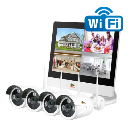 1.0MP Outdoor LCD Wi-Fi set IP-25 4xCAM + 1xNVR